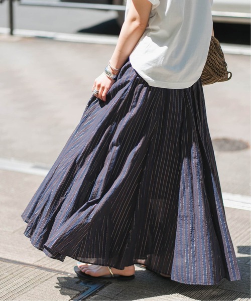 Spick & Span（スピックアンドスパン）の「《WEB限定 / 追加2》HYUストライプギャザーフレアスカート（スカート・レディース・その他4・38/36）」の6枚目の写真