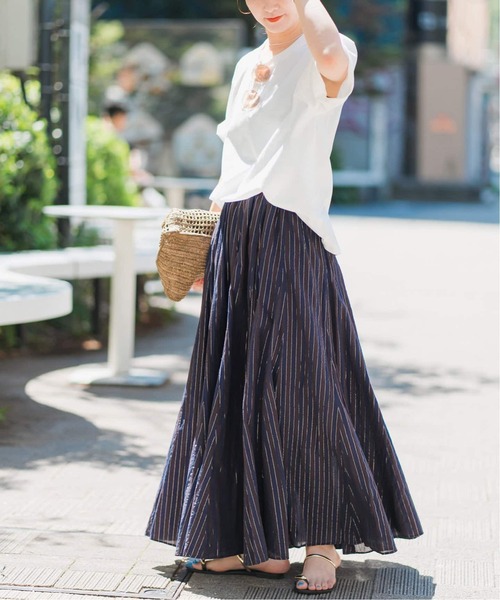 Spick & Span（スピックアンドスパン）の「《WEB限定 / 追加2》HYUストライプギャザーフレアスカート（スカート・レディース・その他4・38/36）」の9枚目の写真