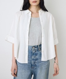 【セットアップ対応】フレンチリネンCOOLMAXショートドルマンシャツ 春服 夏服 五分丈 半端丈 冷房対策 羽織