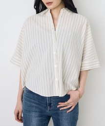 【セットアップ対応】フレンチリネンCOOLMAXショートドルマンシャツ　春服　夏服　五分丈　半端丈　冷房対策　羽織