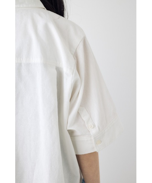 AZUL by moussy(アズールバイマウジー)の「【セットアップ対応】フレンチリネンCOOLMAXショートドルマンシャツ 春服 夏服 五分丈 半端丈 冷房対策 羽織(シャツ/ブラウス・レディース・ストライプ/ブラック/オフホワイト・FREE)」の22枚目の写真