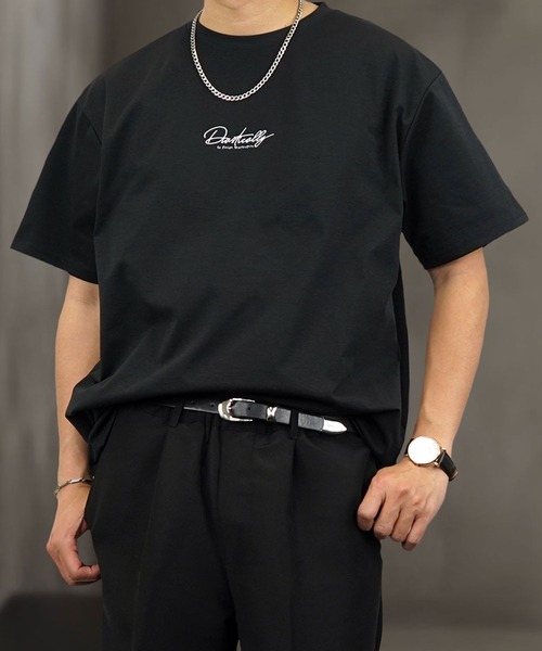 Burner(バーナー)の「【GROOVY STORE】ワンポイント刺繍 ストレッチT 接触冷感 吸水速乾 UVカット(Tシャツ/カットソー・メンズ・ブラック/ホワイト/スミクロ/ネイビー系/ホワイト系その他2/ダークネイビー/ライトブラック/ブラック系その他2・LL/L/M)」の4枚目の写真