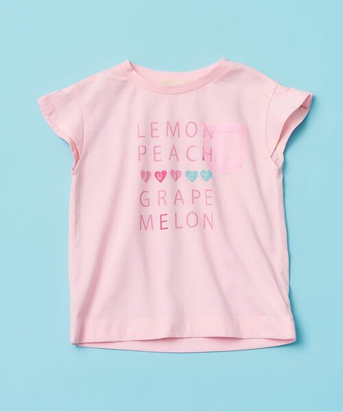 apres les cours（アプレレクール）の「【WEB限定/接触冷感】デイリーカラバリ半袖Tシャツ（Tシャツ/カットソー・キッズ・オレンジ/グリーン/ピンク/サックスブルー/レモンイエロー/オフホワイト・80/90/100/110/120/130/140）」の5枚目の写真