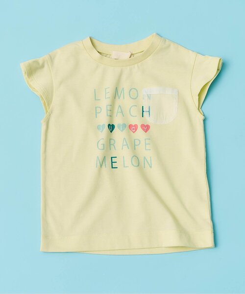 apres les cours（アプレレクール）の「【WEB限定/接触冷感】デイリーカラバリ半袖Tシャツ（Tシャツ/カットソー・キッズ・オレンジ/グリーン/ピンク/サックスブルー/レモンイエロー/オフホワイト・80/90/100/110/120/130/140）」の4枚目の写真