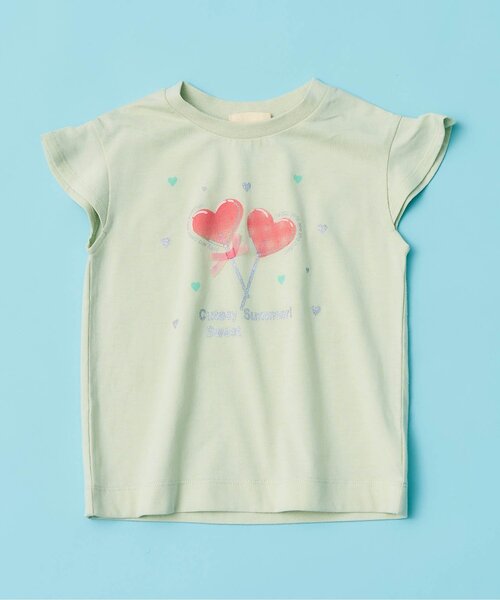 apres les cours（アプレレクール）の「【WEB限定/接触冷感】デイリーカラバリ半袖Tシャツ（Tシャツ/カットソー・キッズ・オレンジ/グリーン/ピンク/サックスブルー/レモンイエロー/オフホワイト・80/90/100/110/120/130/140）」の2枚目の写真