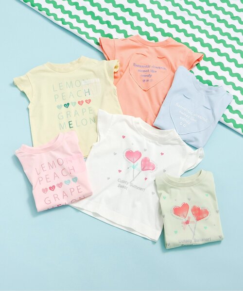 apres les cours（アプレレクール）の「【WEB限定/接触冷感】デイリーカラバリ半袖Tシャツ（Tシャツ/カットソー・キッズ・オレンジ/グリーン/ピンク/サックスブルー/レモンイエロー/オフホワイト・80/90/100/110/120/130/140）」の18枚目の写真