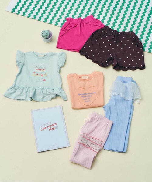 apres les cours（アプレレクール）の「【WEB限定/接触冷感】デイリーカラバリ半袖Tシャツ（Tシャツ/カットソー・キッズ・オレンジ/グリーン/ピンク/サックスブルー/レモンイエロー/オフホワイト・80/90/100/110/120/130/140）」の9枚目の写真