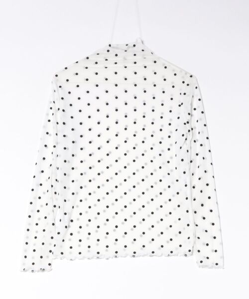 tood.(トード)の「【tood.】ドット柄 メロウハイネック・シアードトップス(Tシャツ/カットソー・レディース・モカ/ブラック/ホワイト・FREE)」の4枚目の写真