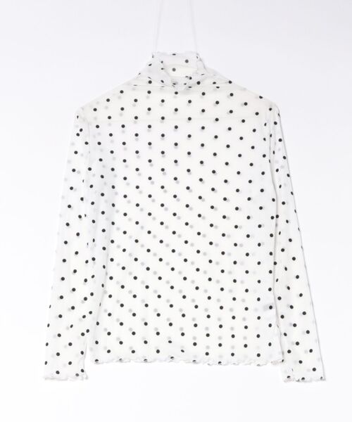 tood.(トード)の「【tood.】ドット柄 メロウハイネック・シアードトップス(Tシャツ/カットソー・レディース・モカ/ブラック/ホワイト・FREE)」の5枚目の写真