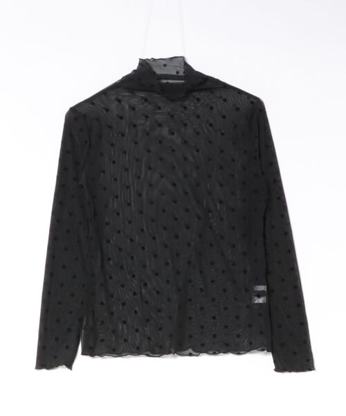 tood.(トード)の「【tood.】ドット柄 メロウハイネック・シアードトップス(Tシャツ/カットソー・レディース・モカ/ブラック/ホワイト・FREE)」の6枚目の写真