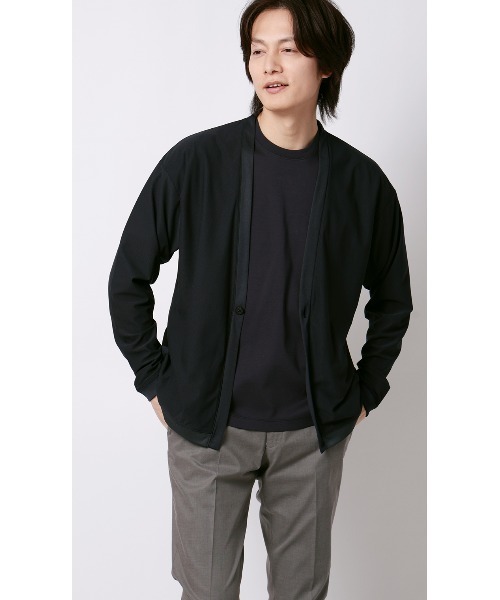 AOYAMA(アオヤマ)の「ドットメッシュカーディガン(カーディガン/ボレロ・メンズ・ブラック/ネイビー・L/M)」の2枚目の写真