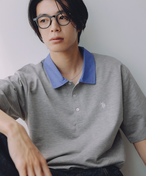 U.S. POLO ASSN.(ユーエスポロアッスン)の「U.S. POLO ASSN. 別注 ワンポイント刺繍 襟切り替え半袖ポロシャツ(ポロシャツ・メンズ・ブラウン系/ブラック系/ネイビー系/グレー系・M/S/L/XL)」の3枚目の写真