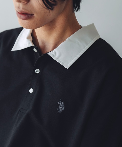 U.S. POLO ASSN.(ユーエスポロアッスン)の「U.S. POLO ASSN. 別注 ワンポイント刺繍 襟切り替え半袖ポロシャツ(ポロシャツ・メンズ・ブラウン系/ブラック系/ネイビー系/グレー系・M/S/L/XL)」の7枚目の写真
