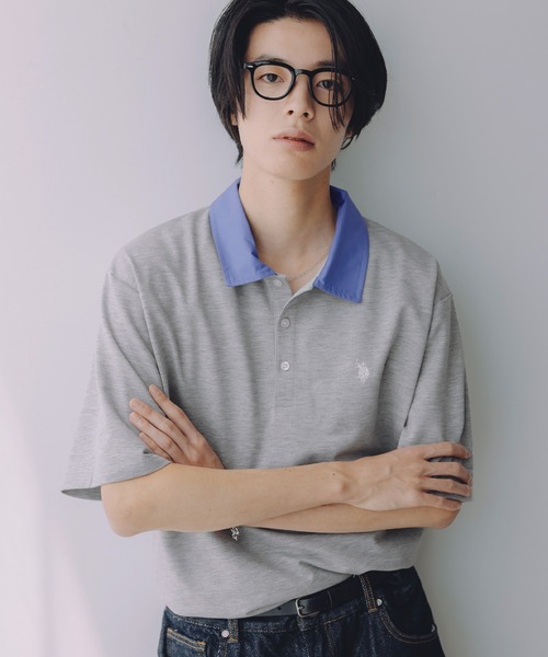 U.S. POLO ASSN.(ユーエスポロアッスン)の「U.S. POLO ASSN. 別注 ワンポイント刺繍 襟切り替え半袖ポロシャツ(ポロシャツ・メンズ・ブラウン系/ブラック系/ネイビー系/グレー系・M/S/L/XL)」の13枚目の写真
