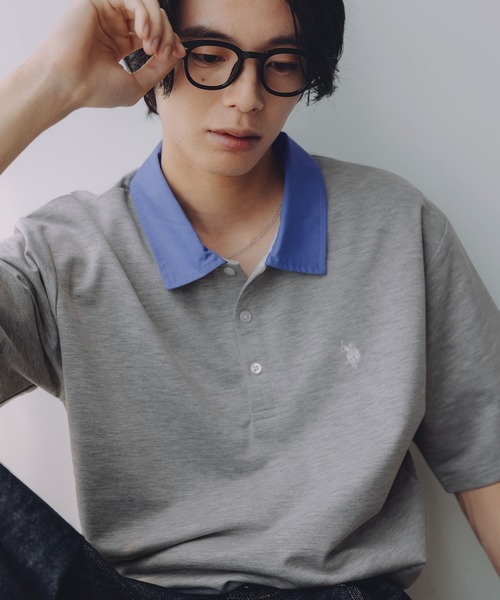 U.S. POLO ASSN.(ユーエスポロアッスン)の「U.S. POLO ASSN. 別注 ワンポイント刺繍 襟切り替え半袖ポロシャツ(ポロシャツ・メンズ・ブラウン系/ブラック系/ネイビー系/グレー系・M/S/L/XL)」の14枚目の写真