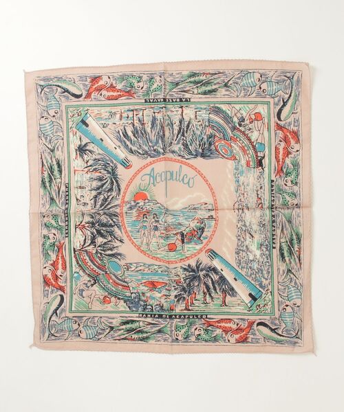 BINDU(ビンドゥー)の「(BINDU)ACAPULCO MAP BANDANA(ハンカチ/ハンドタオル・レディース・ベージュ/ブラウン・ONE SIZE)」の2枚目の写真