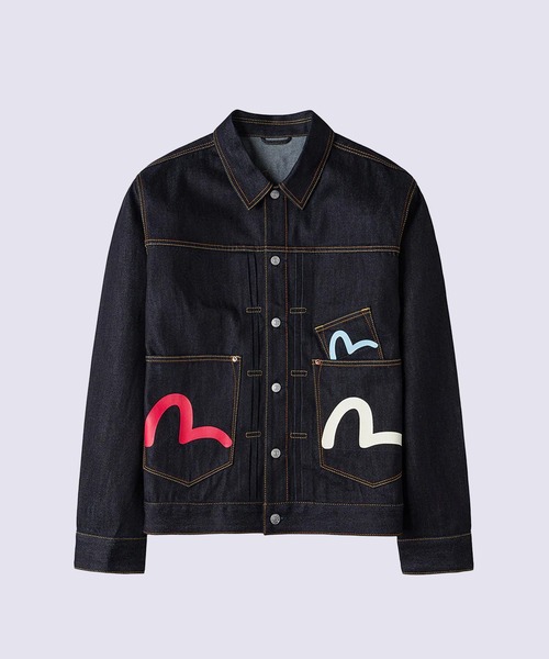 EVISU(エヴィス)の「【EVISU】HT MULTI-POCKET DENIM JACKET / カモメプリントとマルチポケット リラックスフィット デニムジャケット(デニムジャケット・メンズ・インディゴブルー・M)」の5枚目の写真
