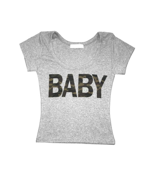 THEAIRTOWN(ジエアタウン)の「hollyhock camo baby top(Tシャツ/カットソー・レディース・グレー/ブラック/ミント・FREE)」の4枚目の写真