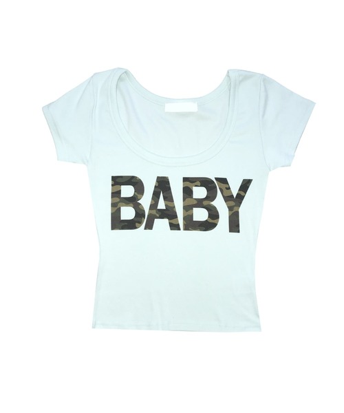 THEAIRTOWN(ジエアタウン)の「hollyhock camo baby top(Tシャツ/カットソー・レディース・グレー/ブラック/ミント・FREE)」の6枚目の写真