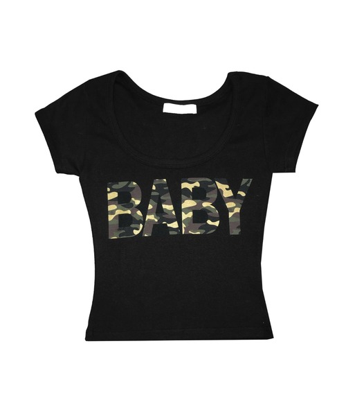 THEAIRTOWN(ジエアタウン)の「hollyhock camo baby top(Tシャツ/カットソー・レディース・グレー/ブラック/ミント・FREE)」の5枚目の写真