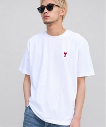 【AMI PARIS】アミ パリス Small Heart Logo Hale T-Shirt ワンポイント ロゴ Tシャツ/ BFUTS001-724