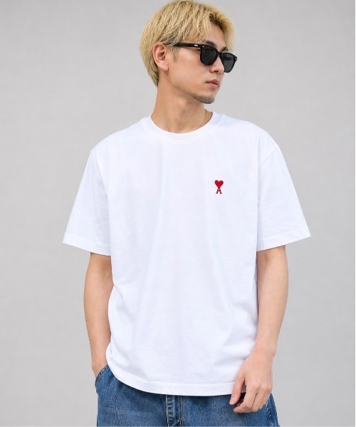 AMI Alexandre Mattiussi（アミアレクサンドルマテュッシ）の「【AMI PARIS】アミ パリス Small Heart Logo Hale T-Shirt ワンポイント ロゴ Tシャツ/ BFUTS001-724（Tシャツ/カットソー・メンズ・ブラック/ホワイト・SMALL/MEDIUM/LARGE/X-LARGE）」の10枚目の写真