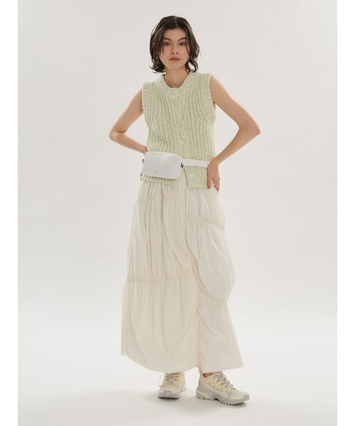 emmi（エミ）の「eco フリンジニットベスト（ニット/セーター・レディース・ホワイト/ミント・F）」の10枚目の写真