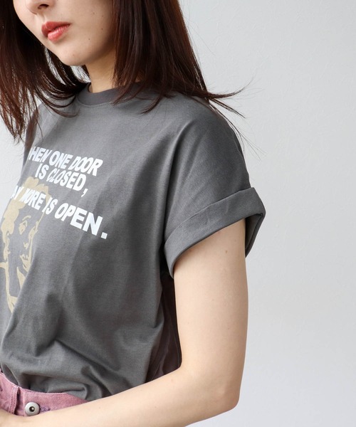 Three Four Time(スリーフォータイム)の「フェイスモチーフptドルマンTシャツ(Tシャツ/カットソー・レディース・オフホワイト/チャコールグレー・FREE)」の13枚目の写真