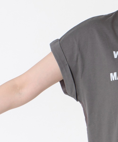 Three Four Time(スリーフォータイム)の「フェイスモチーフptドルマンTシャツ(Tシャツ/カットソー・レディース・オフホワイト/チャコールグレー・FREE)」の22枚目の写真