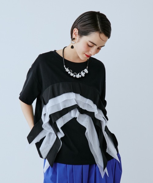 manana suerte(マニャーナスエルテ)の「チュールデザインTシャツ(Tシャツ/カットソー・レディース・ブラック/レッド・FREE)」の14枚目の写真