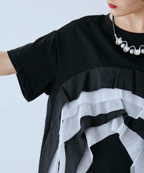 manana suerte(マニャーナスエルテ)の「チュールデザインTシャツ(Tシャツ/カットソー・レディース・ブラック/レッド・FREE)」の17枚目の写真