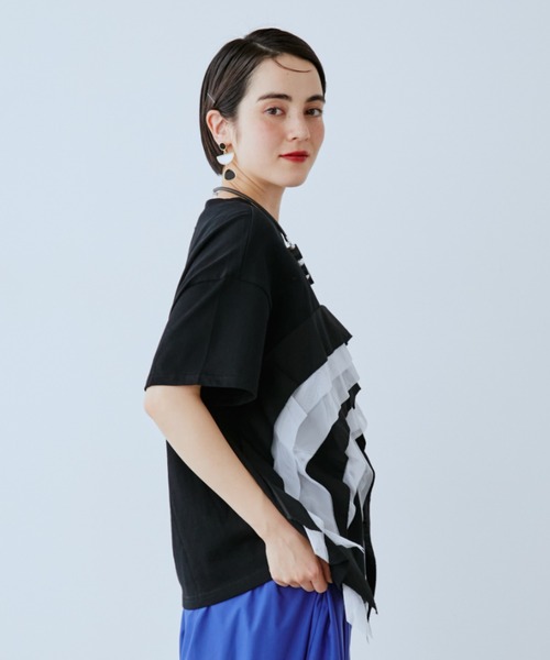 manana suerte(マニャーナスエルテ)の「チュールデザインTシャツ(Tシャツ/カットソー・レディース・ブラック/レッド・FREE)」の15枚目の写真