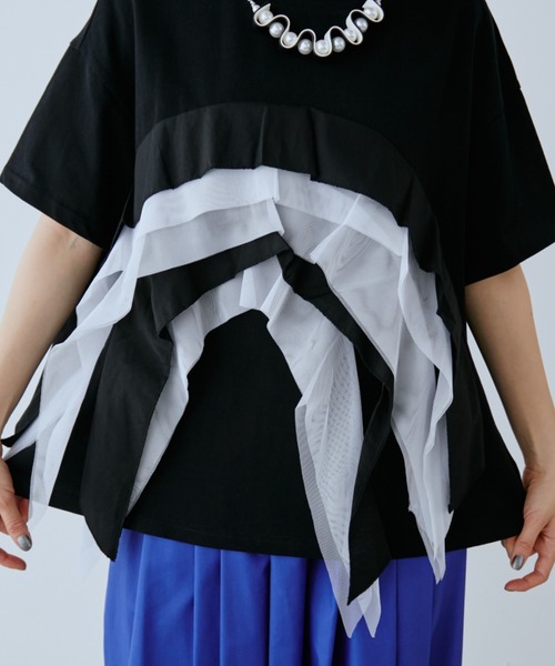 manana suerte(マニャーナスエルテ)の「チュールデザインTシャツ(Tシャツ/カットソー・レディース・ブラック/レッド・FREE)」の18枚目の写真