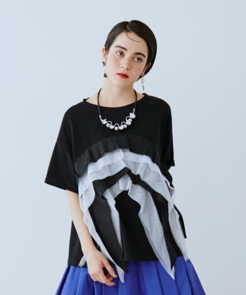 manana suerte(マニャーナスエルテ)の「チュールデザインTシャツ(Tシャツ/カットソー・レディース・ブラック/レッド・FREE)」の20枚目の写真