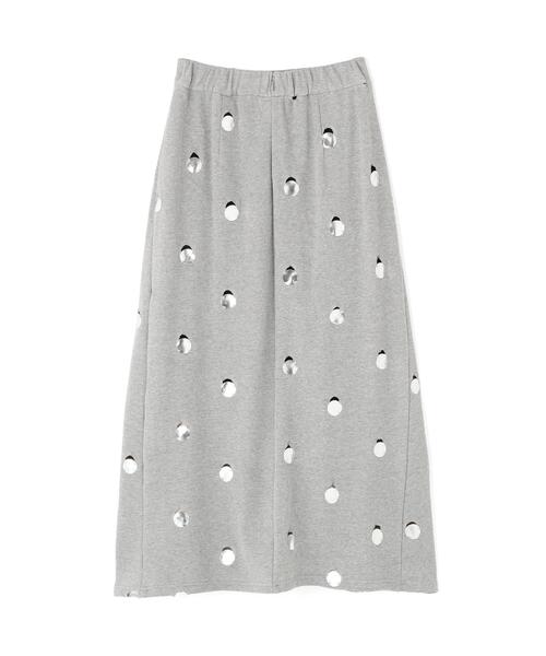 RUMCHE(ラムシェ)の「RUMCHE(ラムシェ) 別注DOT MIRROR SWEAT SKIRT(スカート・レディース・グレー・F)」の5枚目の写真