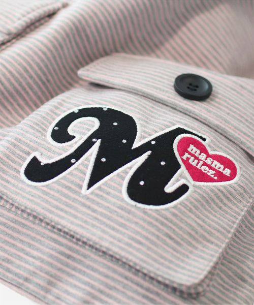 MASMARULEZ（マスマルールズ）の「[INT] Two pocket patch stripe gym sack_Pink stripe（バックパック/リュック・レディース・その他・FREE）」の6枚目の写真