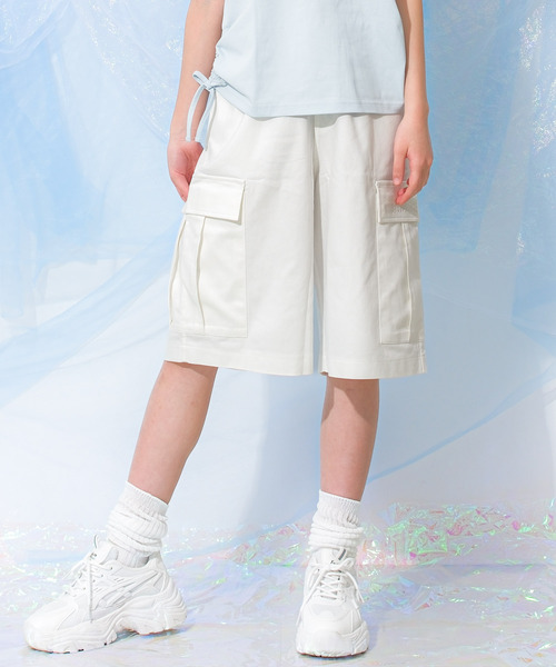 RiCO SUCRE（リコシュクレ）の「ワークワイドハーフパンツ（その他パンツ・キッズ・カーキ/オフホワイト・130/140/150/160）」の2枚目の写真