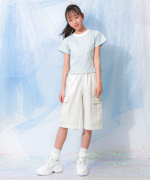 RiCO SUCRE（リコシュクレ）の「ワークワイドハーフパンツ（その他パンツ・キッズ・カーキ/オフホワイト・130/140/150/160）」の4枚目の写真