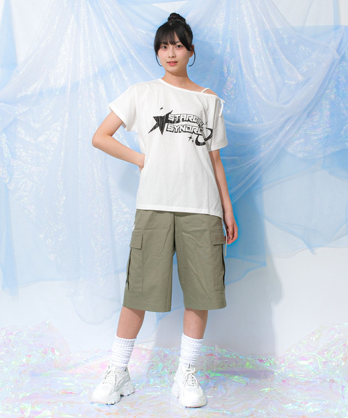 RiCO SUCRE（リコシュクレ）の「ワークワイドハーフパンツ（その他パンツ・キッズ・カーキ/オフホワイト・130/140/150/160）」の6枚目の写真