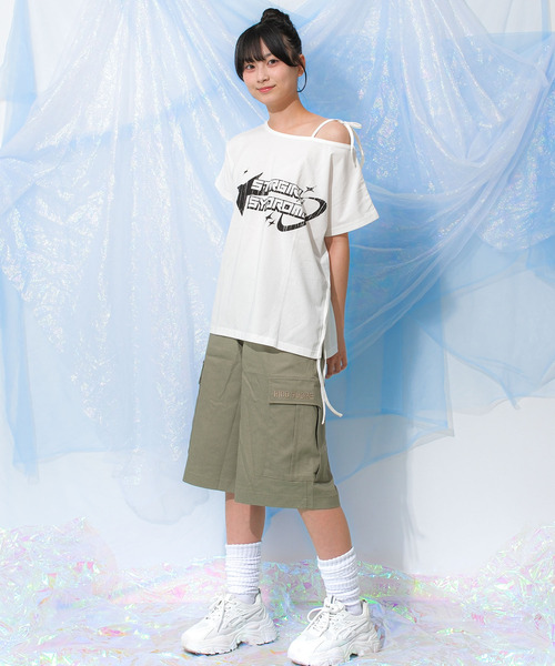RiCO SUCRE（リコシュクレ）の「ワークワイドハーフパンツ（その他パンツ・キッズ・カーキ/オフホワイト・130/140/150/160）」の7枚目の写真