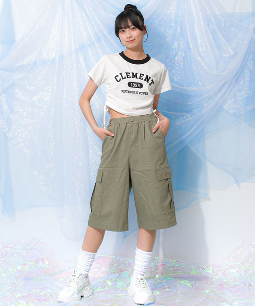RiCO SUCRE（リコシュクレ）の「ワークワイドハーフパンツ（その他パンツ・キッズ・カーキ/オフホワイト・130/140/150/160）」の8枚目の写真