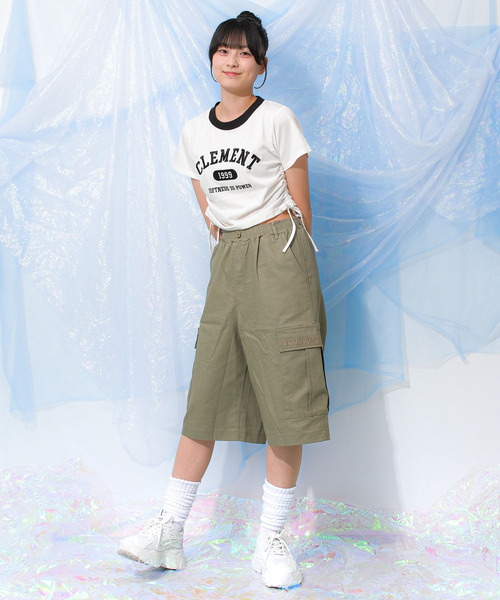 RiCO SUCRE（リコシュクレ）の「ワークワイドハーフパンツ（その他パンツ・キッズ・カーキ/オフホワイト・130/140/150/160）」の9枚目の写真