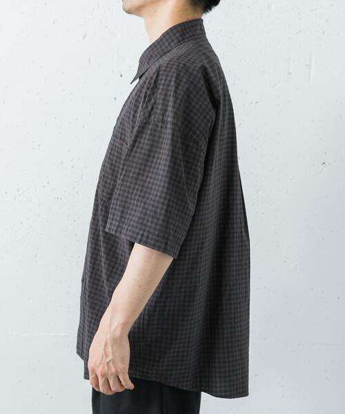 ANOTHER OFFICE(アナザー オフィス)の「ANOTHER OFFICE HUGE GINGHAM CHECK SHIRTS(シャツ/ブラウス・メンズ・ブルー系その他/ブラウン系その他・3/2)」の4枚目の写真