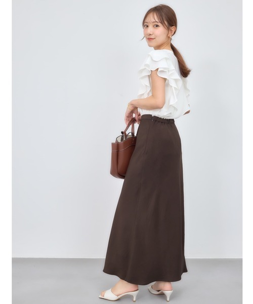 COHINA（コヒナ）の「ティアードラッフルブラウス 【低身長・小柄女性】（シャツ/ブラウス・レディース・ブルー/ホワイト/ベージュ・ONE SIZE）」の8枚目の写真
