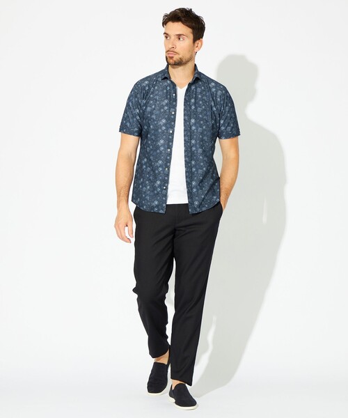 EPOCA UOMO（エポカウォモ）の「フラワープリントメッシュシャツ（シャツ/ブラウス・メンズ・ホワイト/ネイビー・46/48）」の10枚目の写真