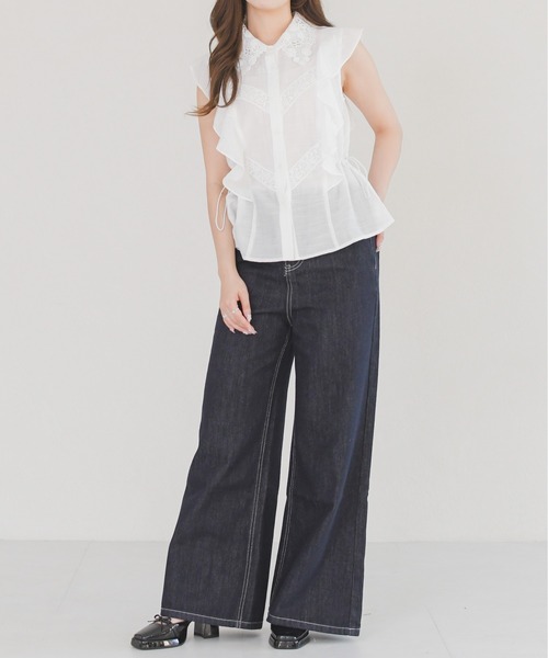 MISCH MASCH(ミッシュマッシュ)の「2026春夏新作 ラッフルフリルノースリーブブラウス(シャツ/ブラウス・レディース・ホワイト・フリ-)」の12枚目の写真