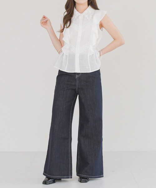 MISCH MASCH(ミッシュマッシュ)の「2026春夏新作 ラッフルフリルノースリーブブラウス(シャツ/ブラウス・レディース・ホワイト・フリ-)」の14枚目の写真