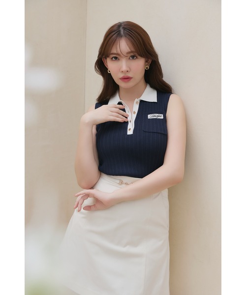 トップス Her lip to Calina Polo Knit Top Calina Polo Knit Top（ニット/セーター）｜Her lip to（ハーリップ