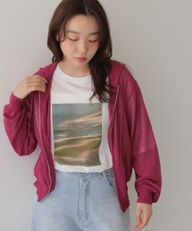 【cheriella】シアーフードダブルジップニットパーカー SHEER DOUBLE ZIP KNIT HOODIE