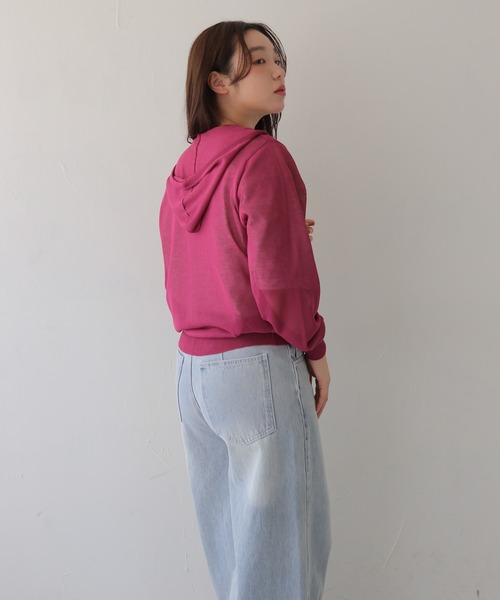 cheriella（シェリエラ）の「【cheriella】シアーフードダブルジップニットパーカー  SHEER DOUBLE ZIP KNIT HOODIE（カーディガン/ボレロ・レディース・ブラウン/ネイビー/パープル/アイボリー/レモンイエロー・FREE）」の17枚目の写真